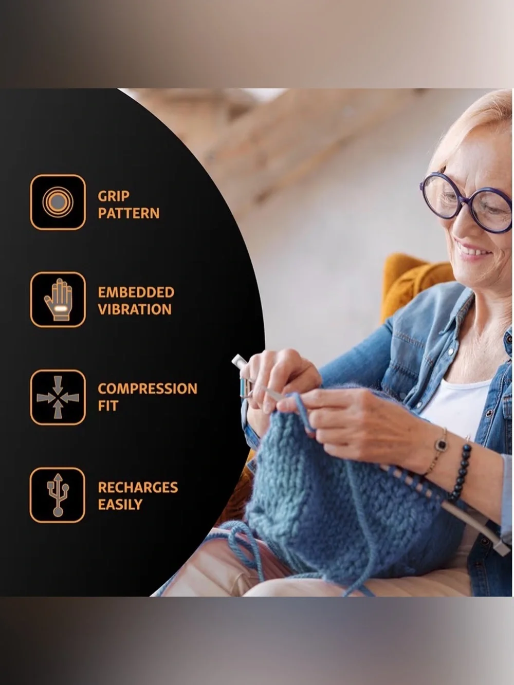 Wearable Vibration Therapy Gloves